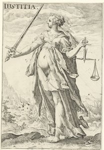 Rettferdighet (Justitia) Iustitia (tittel på objekt) av Jacob Matham (attributed to)