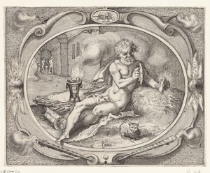 Brann (Ignis) Ignis (tittel på objekt) The Four Elements (serietittel) av Jacob Matham (workshop of)