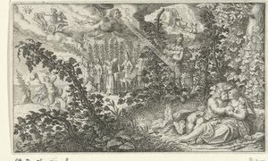 Bacchus og Ariadne som elskere av Jacob Matham