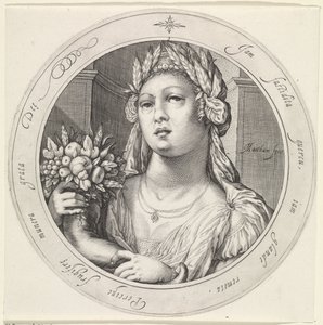 Ceres møtte overflødighetshorn Venus, Bacchus en Ceres (serietittel) av Jacob Matham