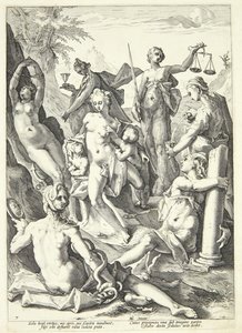 De syv dyder av Jacob Matham