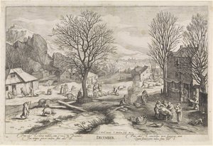 desember (tittel på objekt) De tolv månedene (serietittel) av Jacob Matham