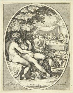 En gud og en gudinne i omfavnelse av Jacob Matham
