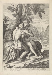 Hercules i Deianira av Jacob Matham