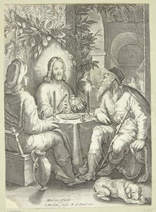 Jesus i Emmaus av Jacob Matham