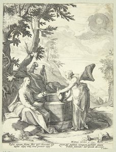 Jesus og den samaritanske kvinnen av Jacob Matham