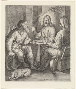 Måltid i Emmaus av Jacob Matham