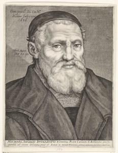 Portrett av Michelangelo av Jacob Matham