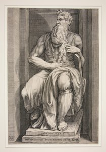 Statue av Moses fra Julius IIs gravmonument av Jacob Matham