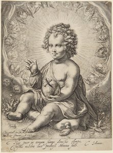 Jesusbarnet som Salvator Mundi av Jacob Matham