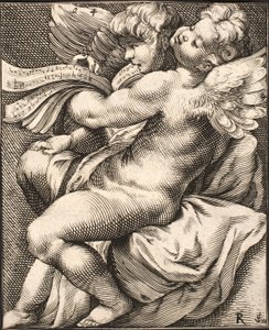 To Putti synger av Jacob Matham