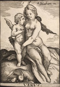 Venus og Amor av Jacob Matham