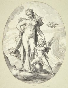 Venus og Amor av Jacob Matham