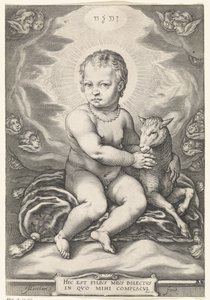 Sittende Kristusbarn med lam av Jacob Matham