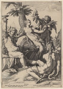 Allianse av Venus med Bacchus og Ceres av Jacob Matham, after Hendrick Goltzius