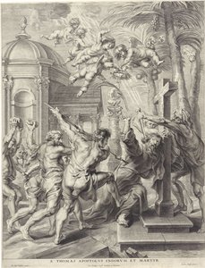 Marteldood van de apostel Tomas St. Thomas apostel av indianerne og martyr (tittel på objekt) av Jacob Neefs