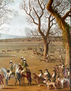 Ferdinand IV jakter villsvin på Cassano-eiendommen Detaljmaleri av Jakob Philipp dit Hackert d