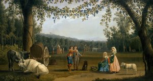 The Royal Princes at the Harvest på Carditello Estate av Jacob Philippe Hackert