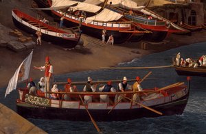 Utsikt over den lille marinaen i Sorrento av Jacob Philippe Hackert