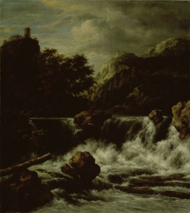 Fjelllandskap med foss av Jacob Salomonsz. Ruysdael