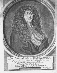 Portrett av Johann Christoph Wagenseil 1633-1705, slutten av 1600-tallet. av Jacob Sandrart von