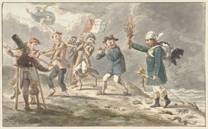 Tegneserie om tilbaketrekningen til Napoleon I Bonaparte fra Russland