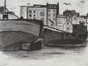 Tenby, 1994 (kull på papir) av Jacob Sutton