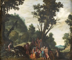 Møtet mellom Jakob og Esau (1. Mosebok 33) av Jacob Symonsz Pynas (attributed to)