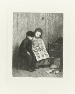 To barn med et barnebilde av Jacob Taanman