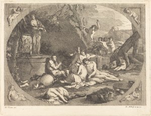 bachchanal av Jacob Wilhelm Mechau after Giulio Carpioni