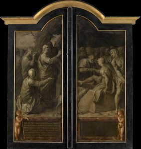 The Raising of Lazarus (lukkede ytre paneler) (olje på panel)