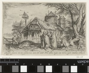 Landskap med romfolk på gården Landskap (serietittel) av Jacob de Gheyn (II)