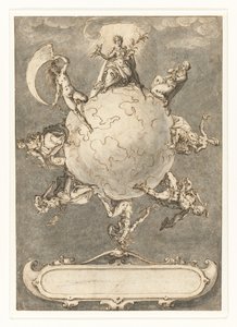 Design for det siste trykket i Omnium rerum vicissitudo est .-serien av Jacob de Gheyn (II)
