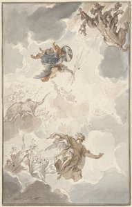 Erkeengelen Michael beseirer dragen av Jacob de Wit
