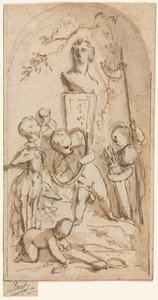 Byste av Diana med Putti- og jaktattributter, første halvdel av 1700-tallet. av Jacob de Wit