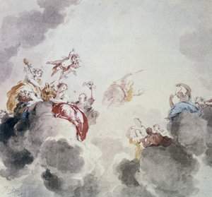 Himmelsk scene, 1700-tallet.