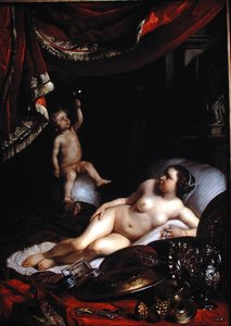 En allegorisk vanitas med Homo Bulla (Man is Like a Bubble) og Woman World (Lady World) 1654 (olje på lerret)