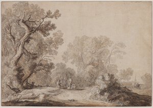 Bønder på kanten av en skog, ca. 1630. av Jacob van Mosscher