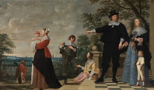 Portrett av en Brugge-familie (olje på lerret)