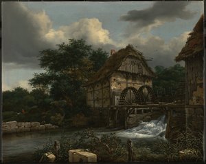 To vannmøller og en åpen sluse av Jacob van Ruisdael