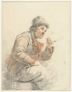 Sittende, piperøykende bonde av Jacob van Strij