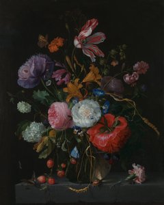 Blomster i en glassvase, ca. 1670