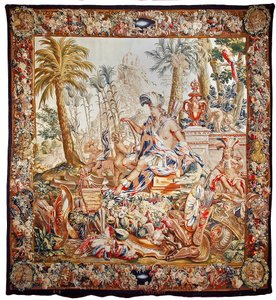 Billedvev fra Amerika, sent på 1600-tallet (ull; billedvev; naturlige fargestoffer inkludert indigo) av Jacob van der Borcht