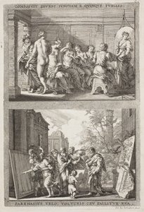 Zeuxis og Parrhassius av Jacob von Sandrart