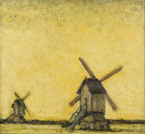 Landskap med to vindmøller, ca. 1900