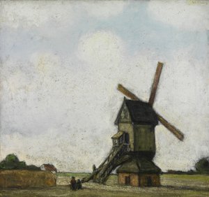Vindmølle i Kempen (olje på lerret)