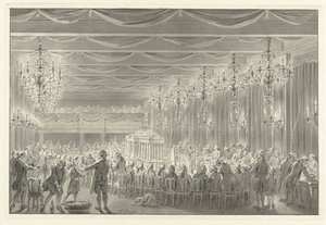 Alliansemåltid i Amsterdam, 1786 av Jacobus Buys (signed by artist)