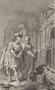 Scipio Aemilianus før ruinene av Kartago i selskap med Polybius, 1797.