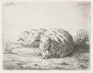 To liggende sauer av Jacobus Cornelis Gaal