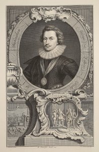 Portrett av George Villiers, hertugen av Buckingham, illustrasjon fra 